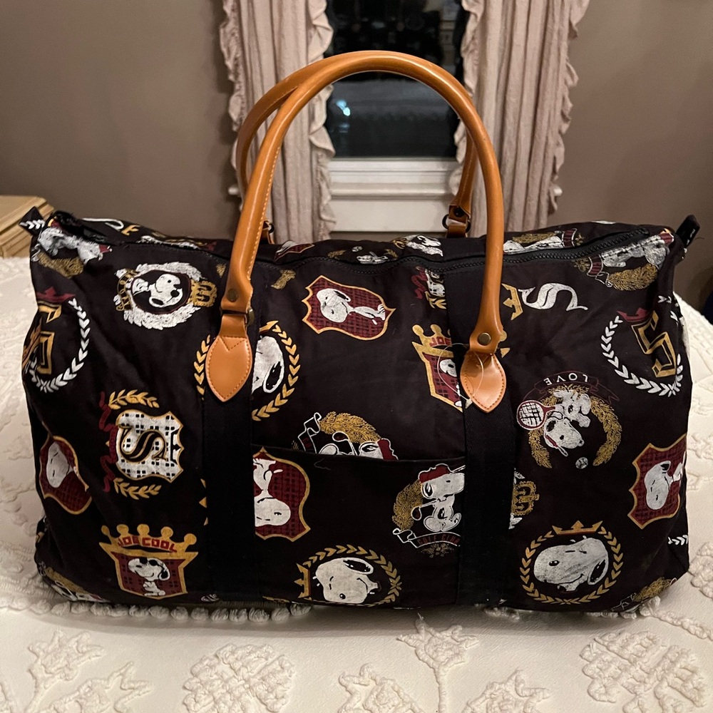 Snoopy "Joe Cool" Vintage XL Duffel Bag 90s Peanuts Cartoon Rare